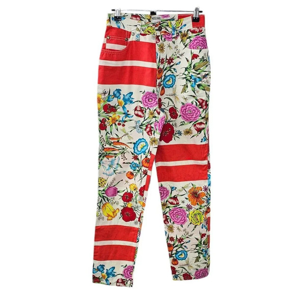 Moschino Jeans Vintage Floral Allover Print Size 27 Y2K Cotton - Picture 1 of 10